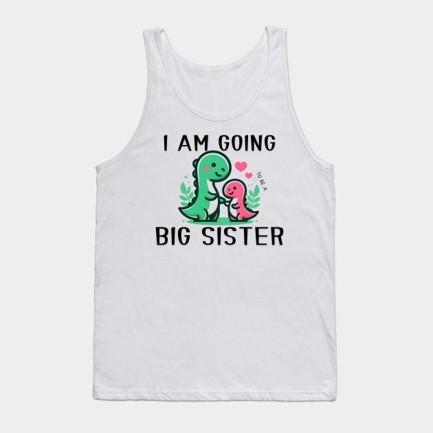 I'm Going To Be a Big Sister Dinosaur Tank Top by Rizstor